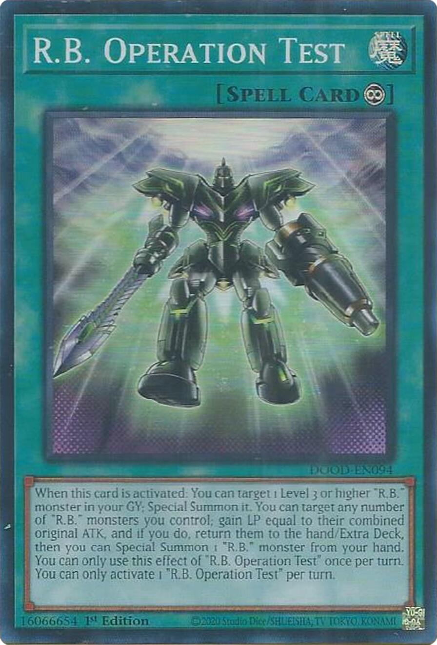 R.B. Operation Test [DOOD-EN094] Super Rare | Cracking-Singles