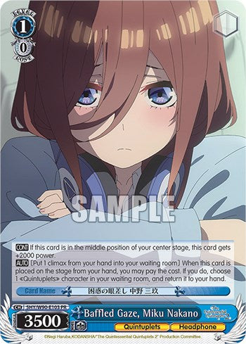 Baffled Gaze, Miku Nakano (5HY/W90-E103 PR) [The Quintessential Quintuplets 2] | Cracking-Singles