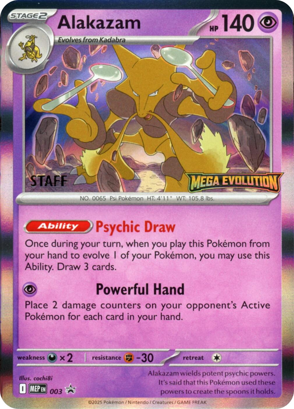Alakazam (003) (Staff) [Mega Evolution Promo] | Cracking-Singles