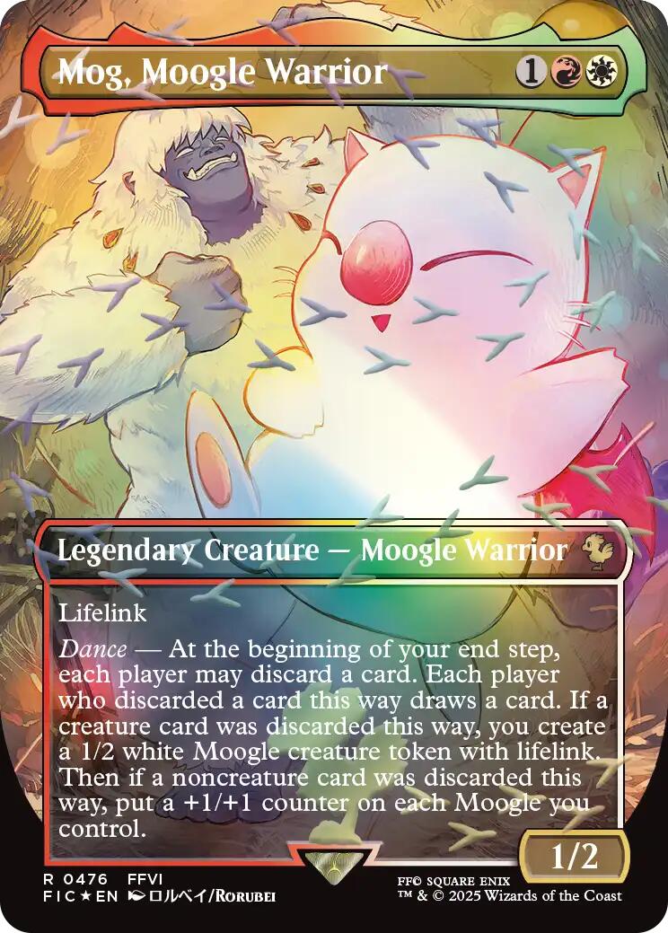 Mog, Moogle Warrior (Borderless) (Chocobo Track Foil) [FINAL FANTASY Commander] | Cracking-Singles