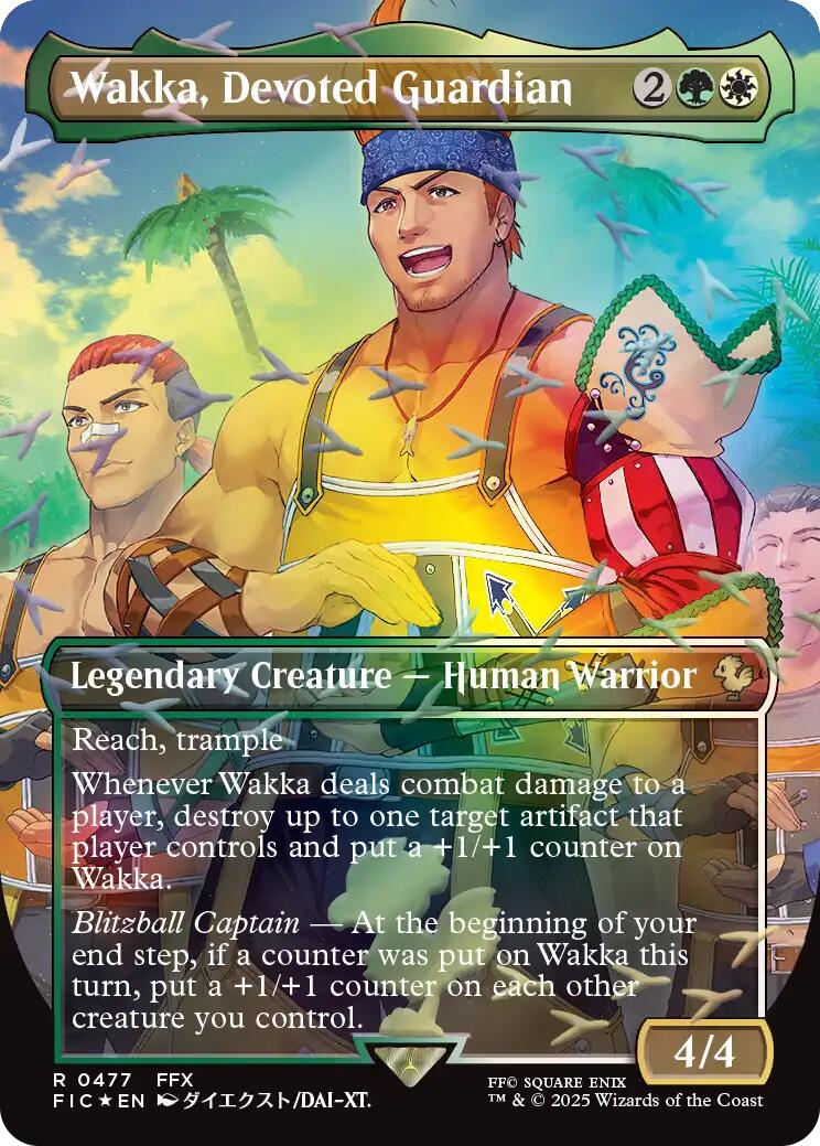 Wakka, Devoted Guardian (Borderless) (Chocobo Track Foil) [FINAL FANTASY Commander] | Cracking-Singles