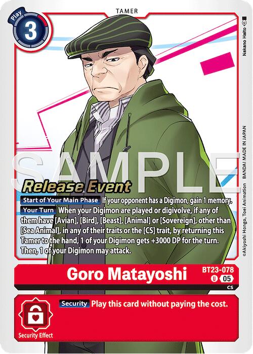 Goro Matayoshi [BT23-078] [Hackers' Slumber Release Event Cards] | Cracking-Singles