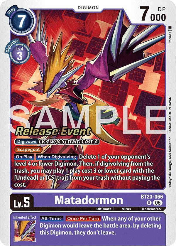 Matadormon [BT23-066] [Hackers' Slumber Release Event Cards] | Cracking-Singles