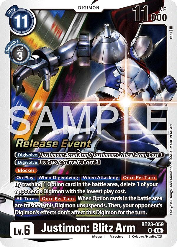 Justimon: Blitz Arm [BT23-059] [Hackers' Slumber Release Event Cards] | Cracking-Singles