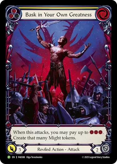 Bask in Your Own Greatness (Yellow) [FAB388] (Promo)  Rainbow Foil | Cracking-Singles