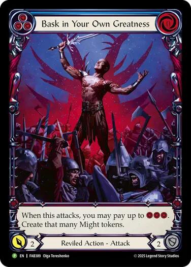Bask in Your Own Greatness (Blue) [FAB389] (Promo)  Rainbow Foil | Cracking-Singles