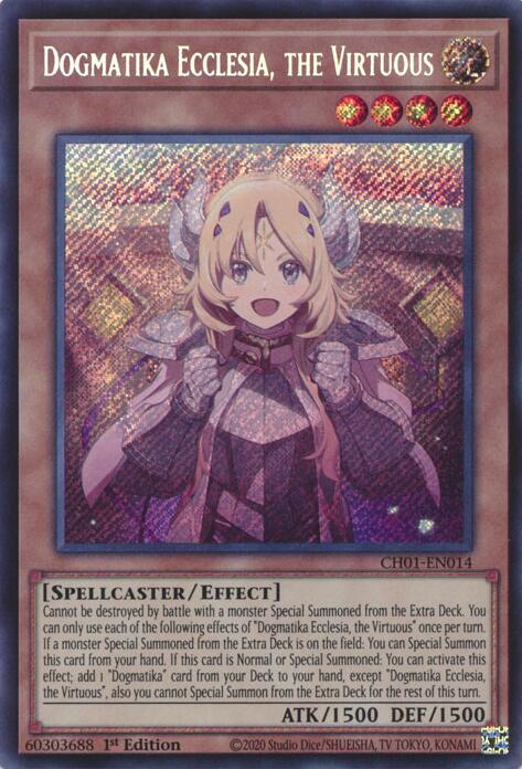 Dogmatika Ecclesia, the Virtuous (Secret Rare) [CH01-EN014] Secret Rare | Cracking-Singles