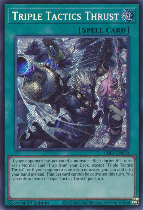 Triple Tactics Thrust (Secret Rare) [CH01-EN030] Secret Rare | Cracking-Singles