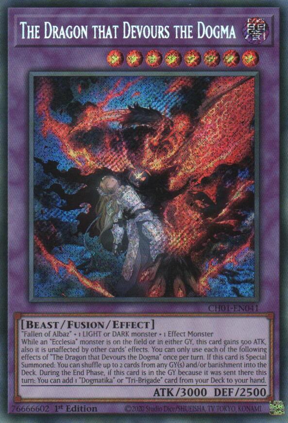 The Dragon that Devours the Dogma (Secret Rare) [CH01-EN041] Secret Rare | Cracking-Singles