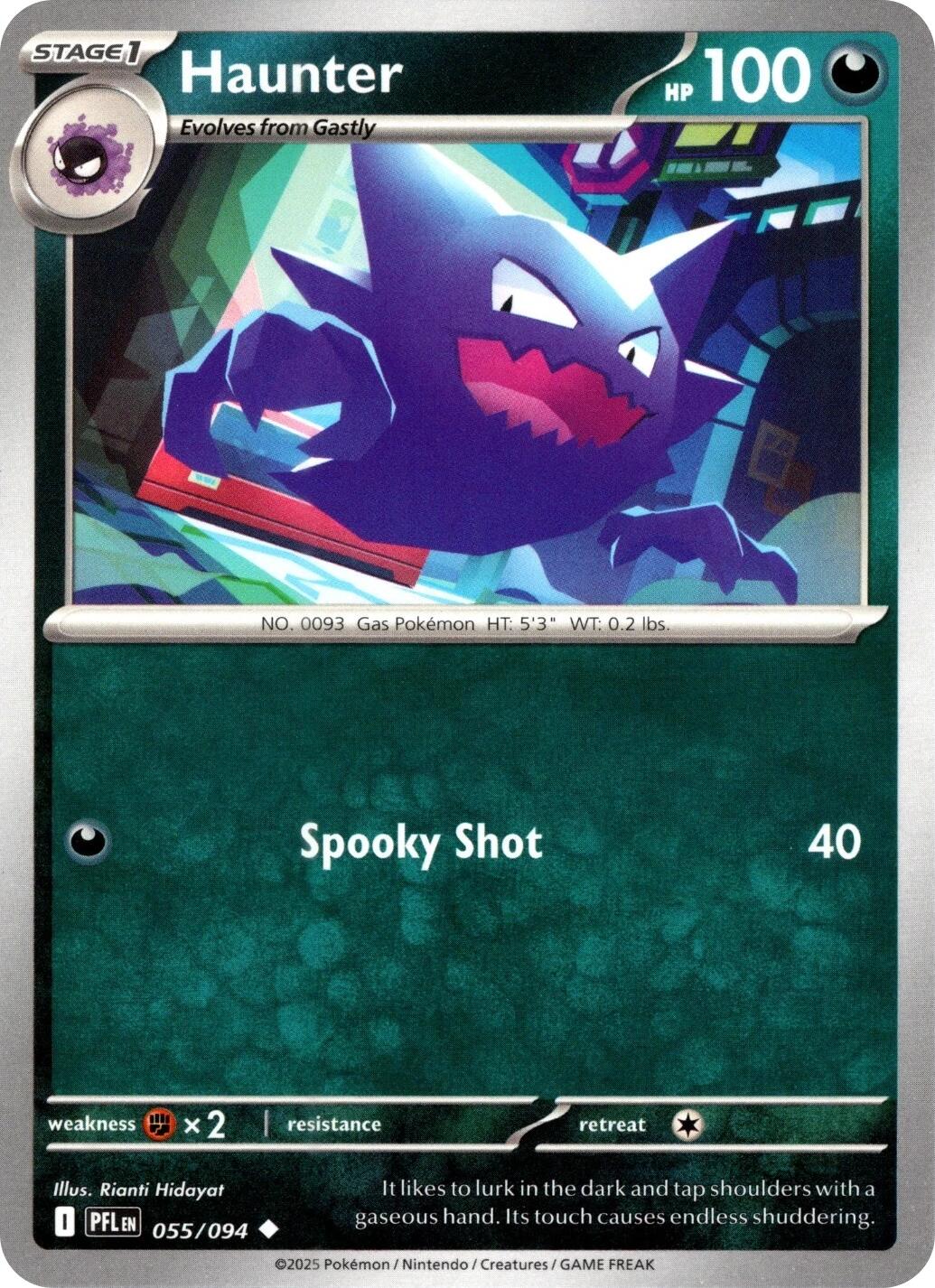 Haunter (055/094) (Reverse Holo) [Mega Evolution: Phantasmal Flames] | Cracking-Singles