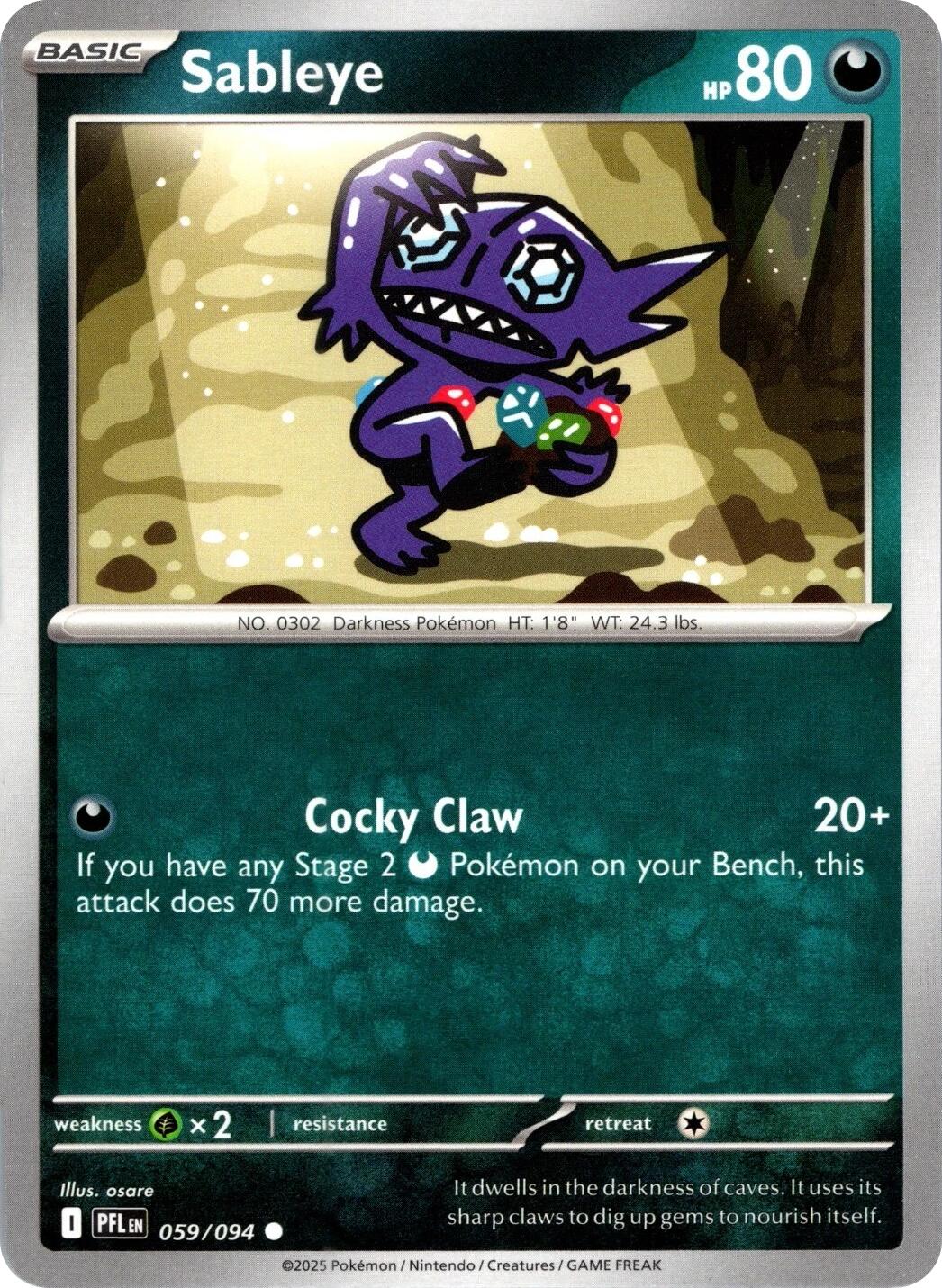 Sableye (059/094) (Reverse Holo) [Mega Evolution: Phantasmal Flames] | Cracking-Singles