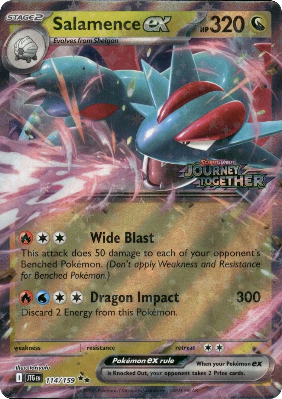 Salamence ex (114/159) (Journey Together Stamped) [Scarlet & Violet: Journey Together] | Cracking-Singles
