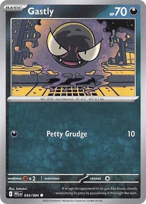 Gastly (054/094) (Reverse Holo) [Mega Evolution: Phantasmal Flames] | Cracking-Singles