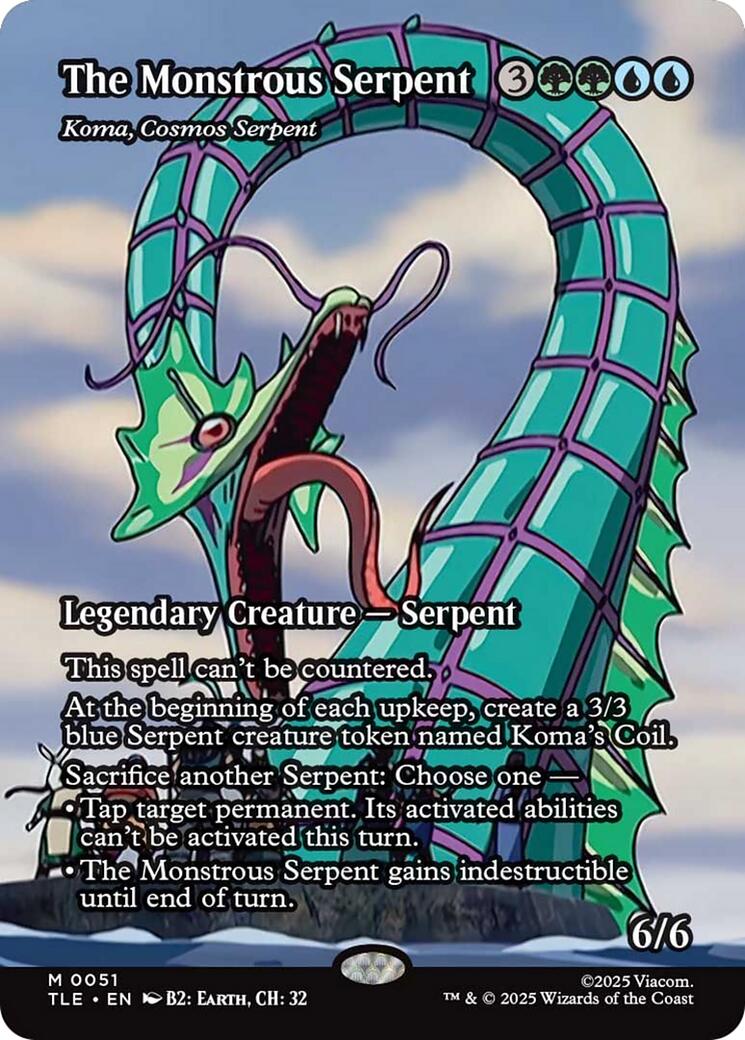 The Monstrous Serpent - Koma, Cosmos Serpent (Borderless) [Avatar: The Last Airbender: Eternal-Legal] | Cracking-Singles