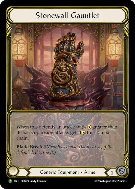Stonewall Gauntlet (Golden) [FAB229] (Promo)  Cold Foil | Cracking-Singles