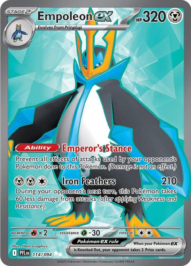 Empoleon ex (114/094) [Mega Evolution: Phantasmal Flames] | Cracking-Singles
