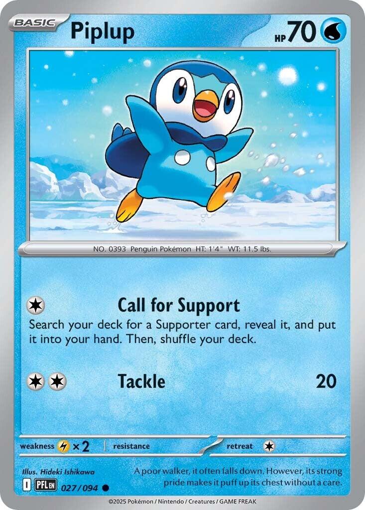 Piplup (027/094) [Mega Evolution: Phantasmal Flames] | Cracking-Singles