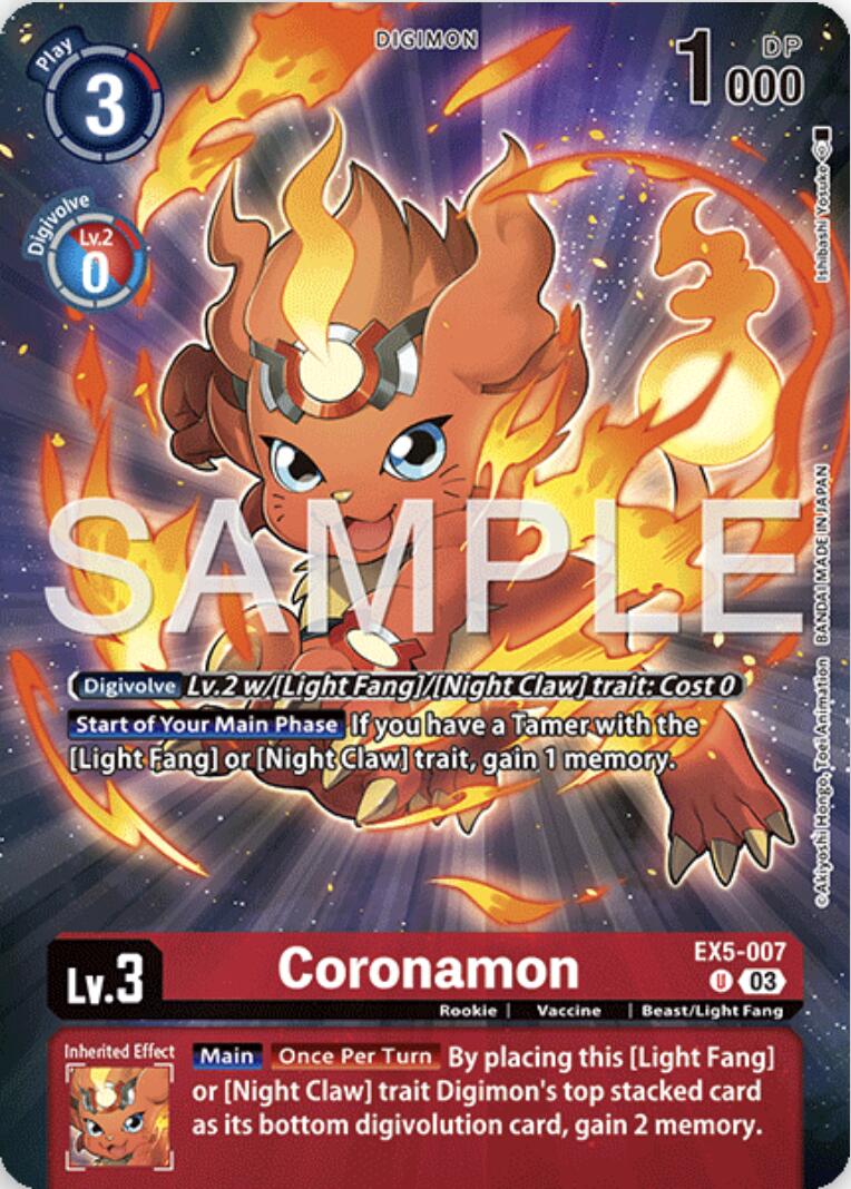 Coronamon [EX5-007] (Digimon Story: Time Stranger Collector's Edition) [Animal Colosseum] | Cracking-Singles