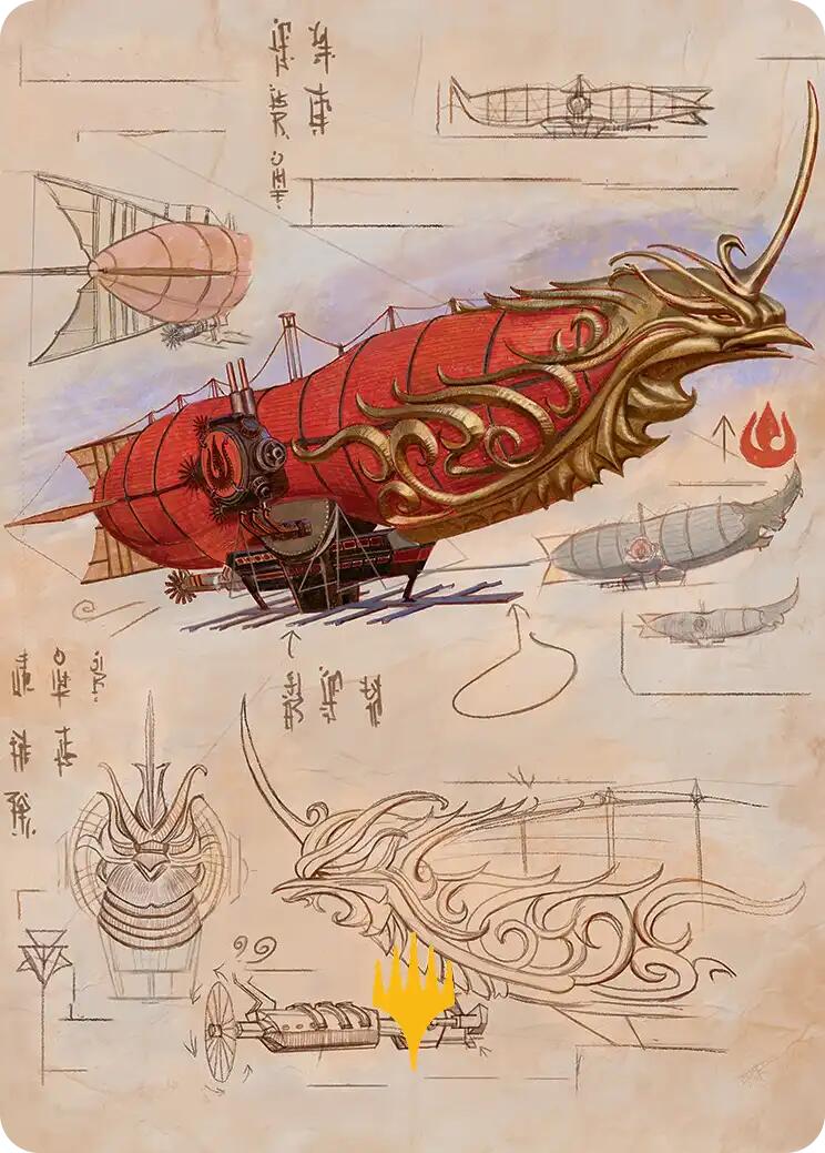 Phoenix Fleet Airship Art Card (Gold-Stamped Planeswalker Symbol) [Avatar: The Last Airbender Art Series] | Cracking-Singles