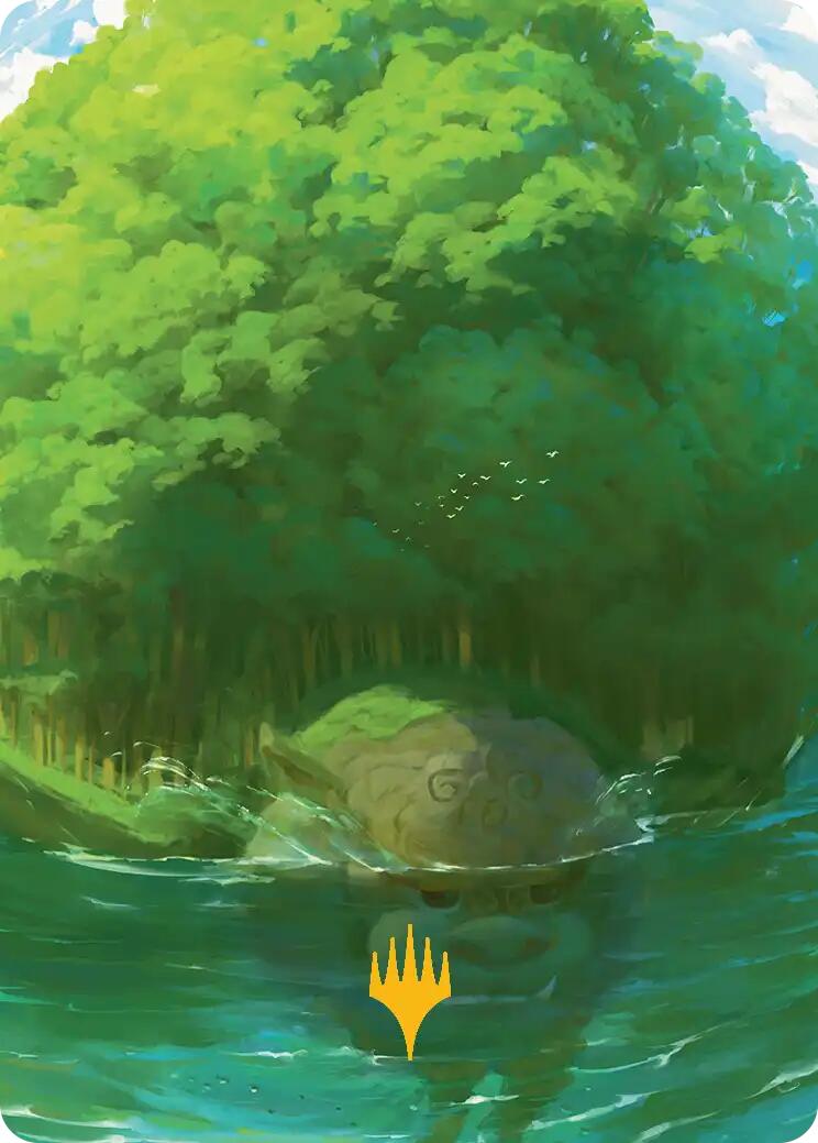 Forest Art Card (Gold-Stamped Planeswalker Symbol) [Avatar: The Last Airbender Art Series] | Cracking-Singles