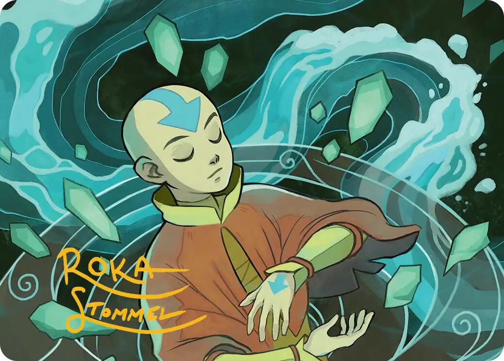 Aang, at the Crossroads Art Card (Gold-Stamped Signature) [Avatar: The Last Airbender Art Series] | Cracking-Singles