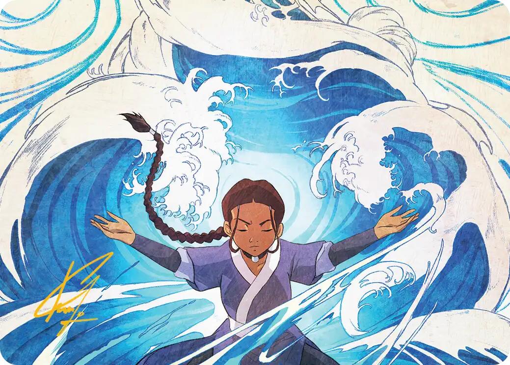 Katara, Water Tribe's Hope Art Card (Gold-Stamped Signature) [Avatar: The Last Airbender Art Series] | Cracking-Singles