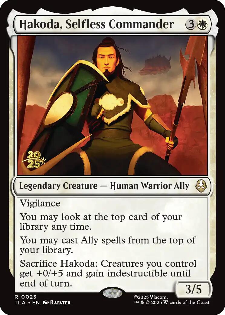 Hakoda, Selfless Commander [Avatar: The Last Airbender Prerelease Cards] | Cracking-Singles