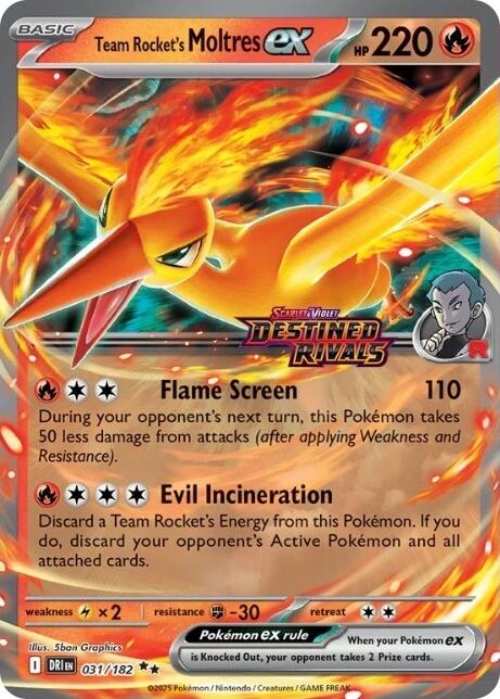 Team Rocket's Moltres ex (031/182) (Destined Rivals Stamp) [Miscellaneous Cards] | Cracking-Singles
