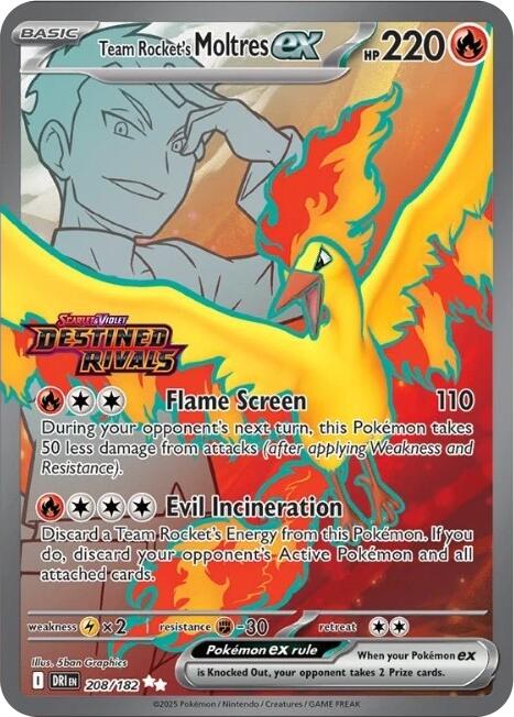 Team Rocket's Moltres ex (208/182) (Destined Rivals Stamp) [Miscellaneous Cards] | Cracking-Singles