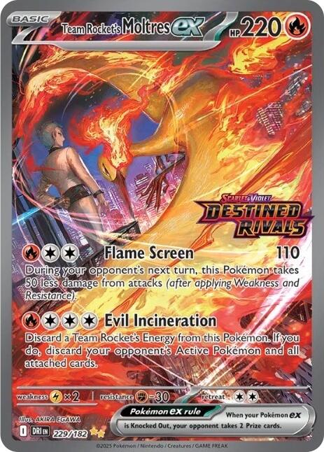 Team Rocket's Moltres ex (229/182) (Destined Rivals Stamp) [Miscellaneous Cards] | Cracking-Singles