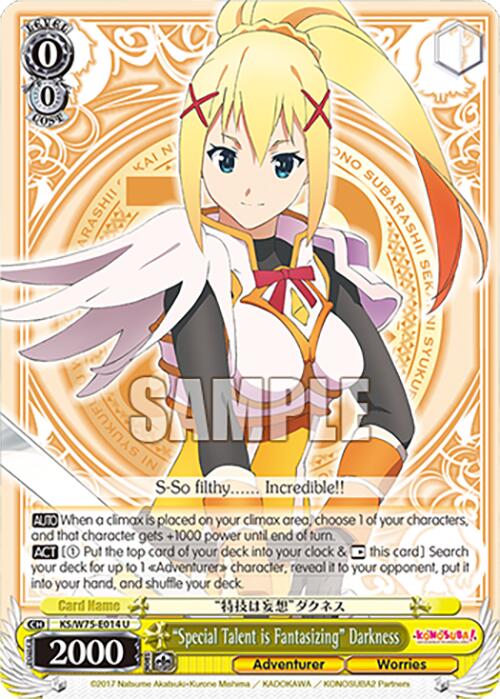 "Special Talent is Fantasizing" Darkness [KONOSUBA -God's blessing on this wonderful world! Re:Edit] | Cracking-Singles
