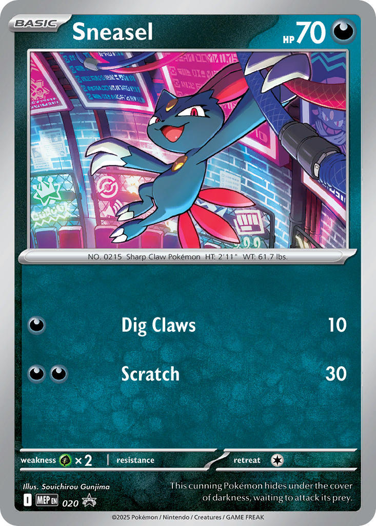Sneasel (020) (Cosmos Holo) [Mega Evolution Promo] | Cracking-Singles
