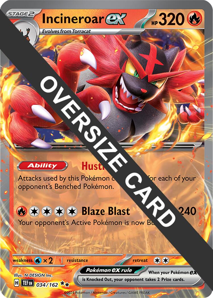 Incineroar ex (034/162) (Jumbo Card) [Scarlet & Violet: Temporal Forces] | Cracking-Singles