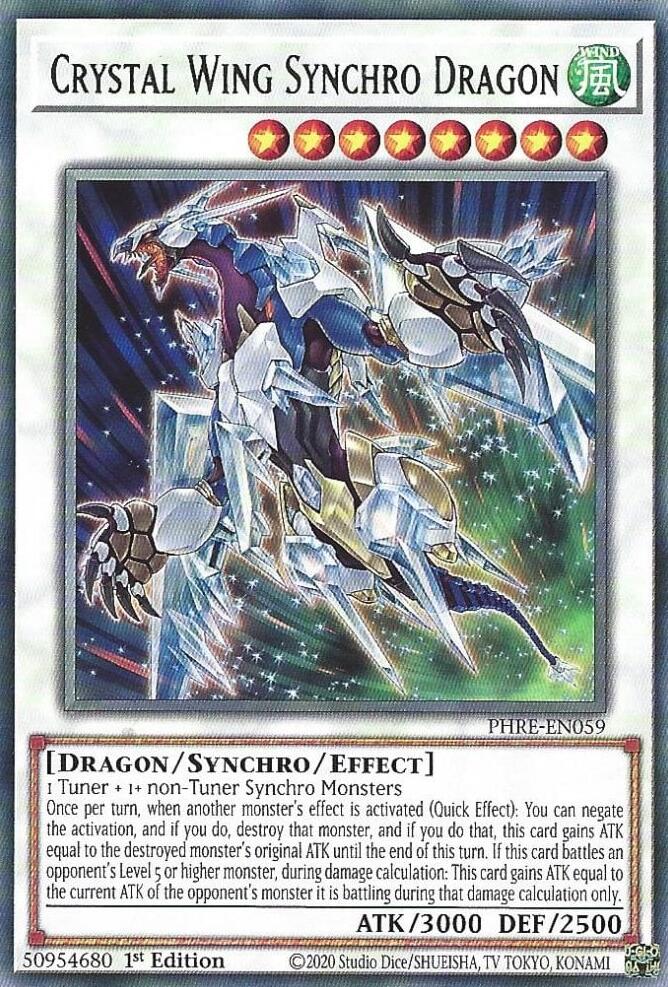 Crystal Wing Synchro Dragon [PHRE-EN059] Rare | Cracking-Singles