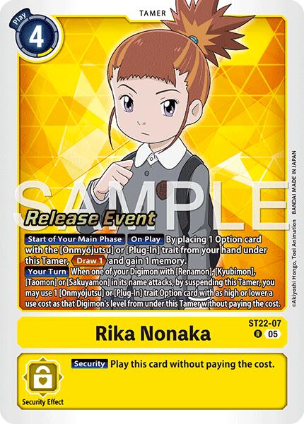 Rika Nonaka [ST22-07] [Starter Deck: Amethyst Mandala Advanced Deck Set Release Event Cards] | Cracking-Singles