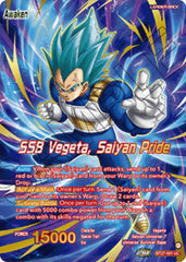 Vegeta // SSB Vegeta, Saiyan Pride (Championship 2025 Finals Alternate Art Leader Card) (BT27-001) [Tournament Promotion Cards] | Cracking-Singles