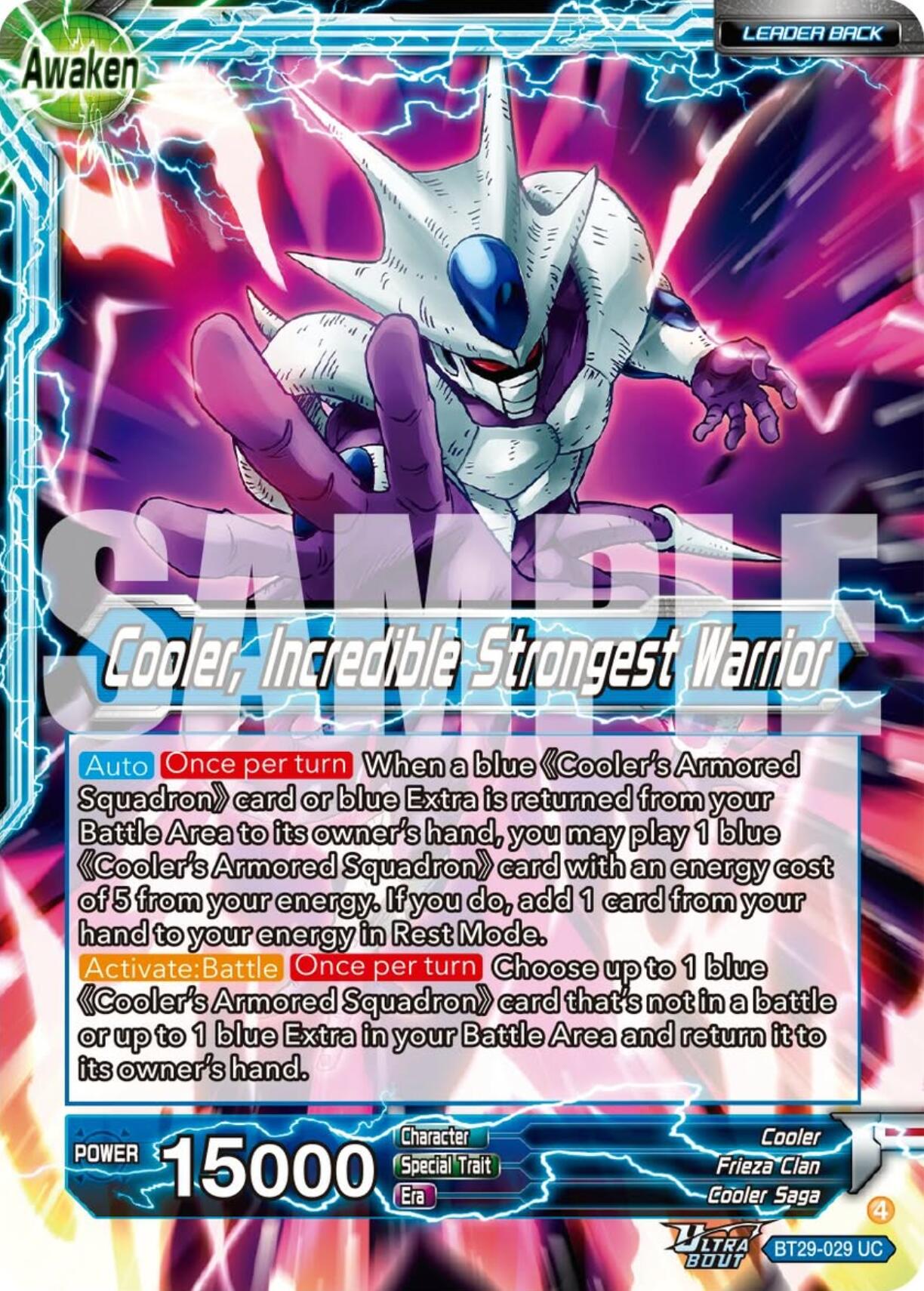 Cooler // Cooler, Incredible Strongest Warrior (BT29-029) [Fearsome Rivals] | Cracking-Singles