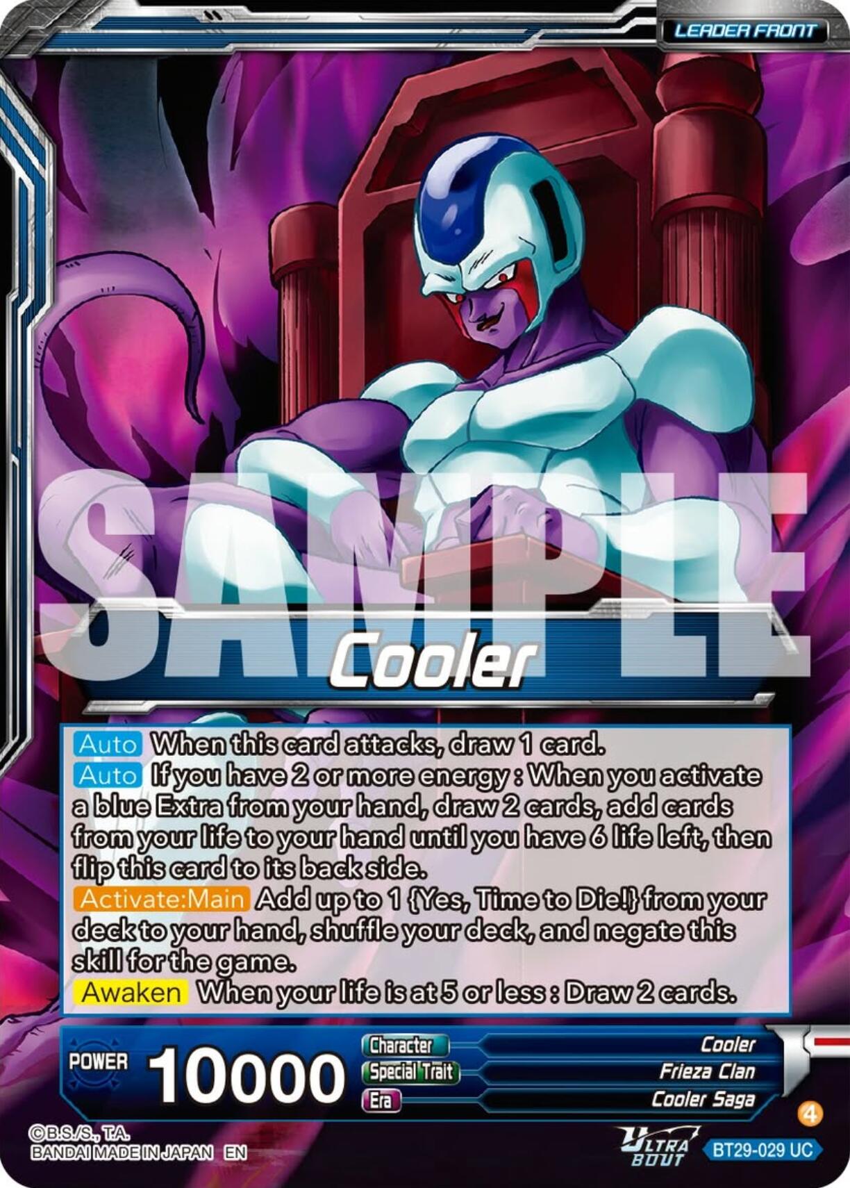 Cooler // Cooler, Incredible Strongest Warrior (BT29-029) [Fearsome Rivals] | Cracking-Singles