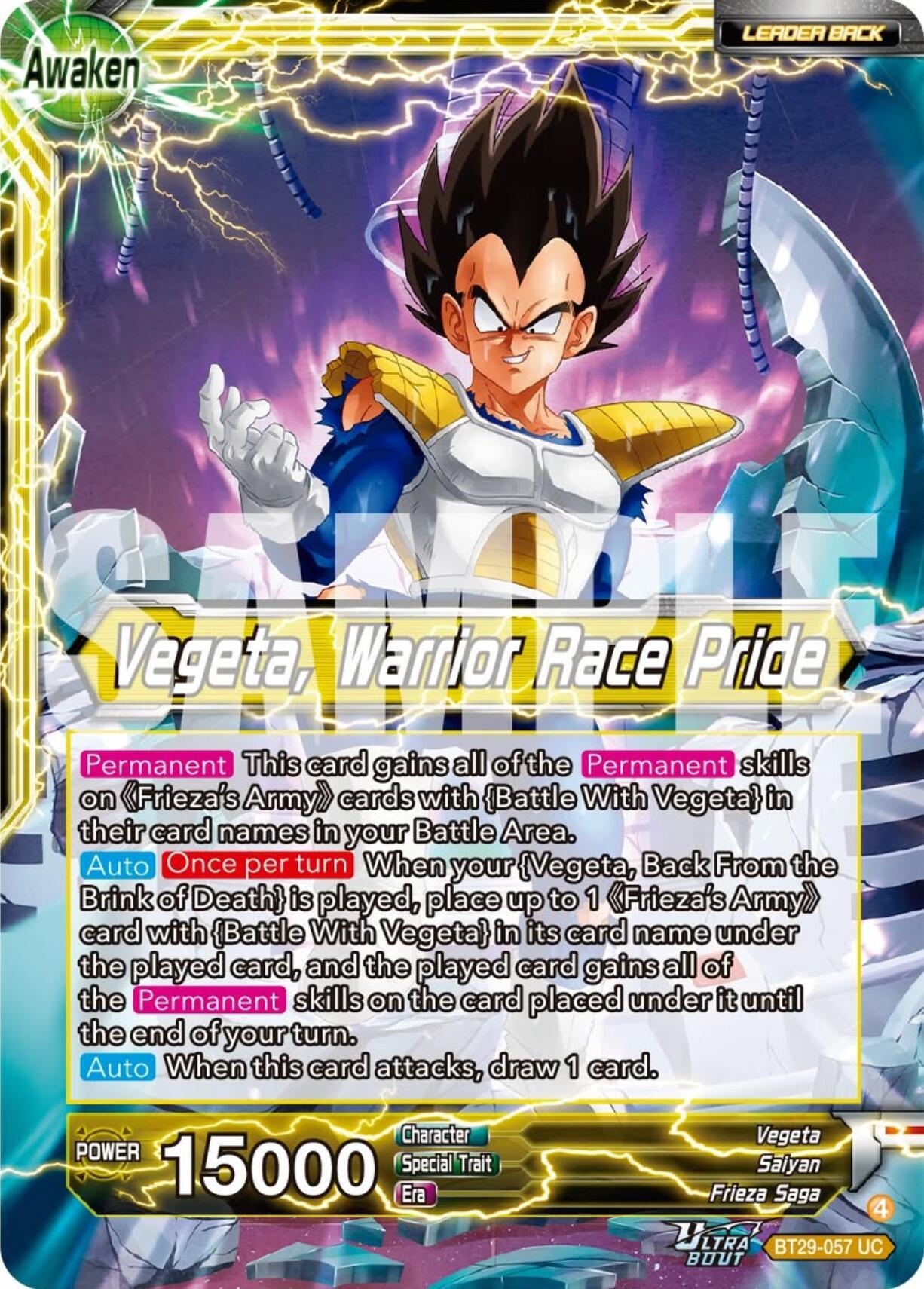 Vegeta // Vegeta, Warrior Race Pride (BT29-057) [Fearsome Rivals] | Cracking-Singles
