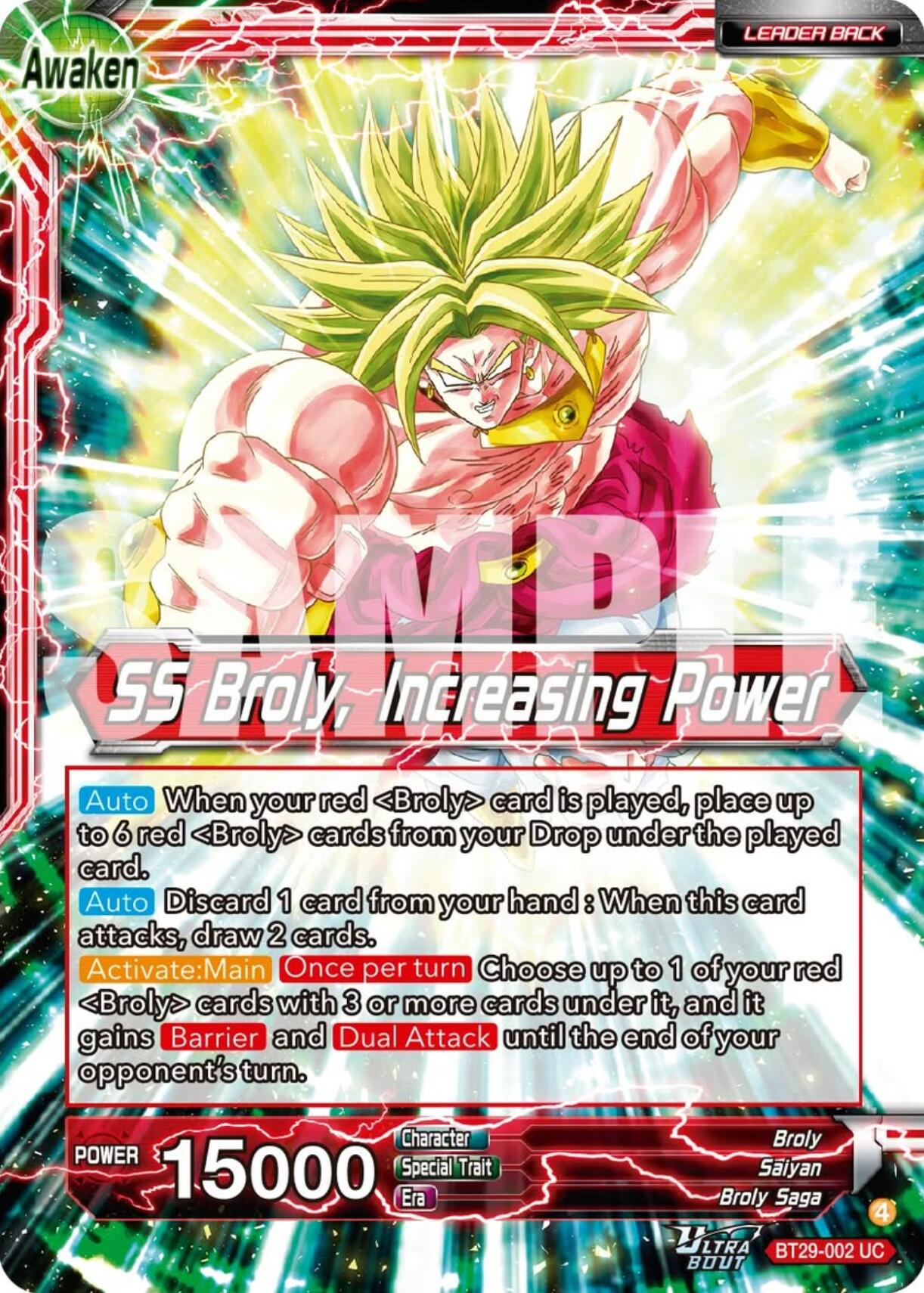 Broly // SS Broly, Increasing Power (BT29-002) [Fearsome Rivals] | Cracking-Singles