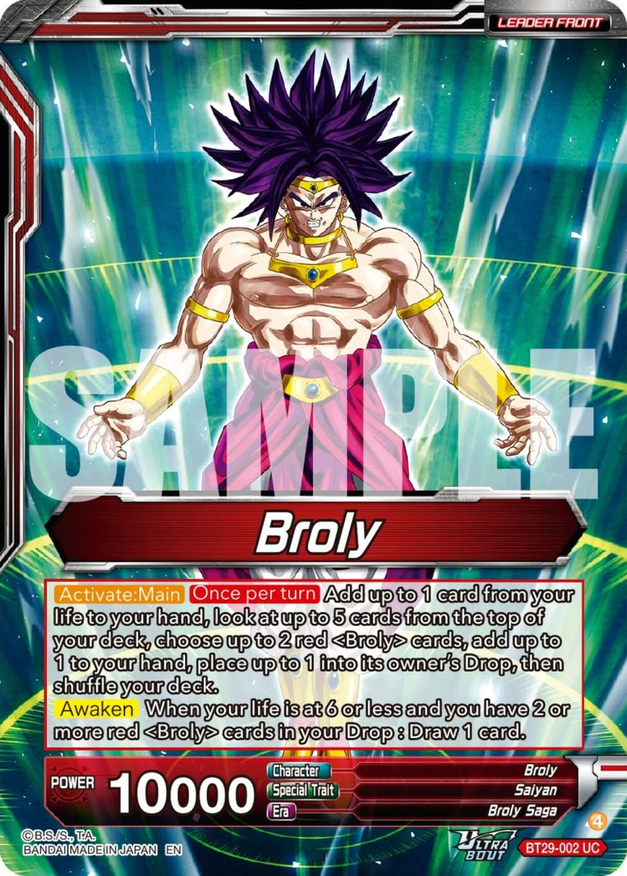 Broly // SS Broly, Increasing Power (BT29-002) [Fearsome Rivals] | Cracking-Singles