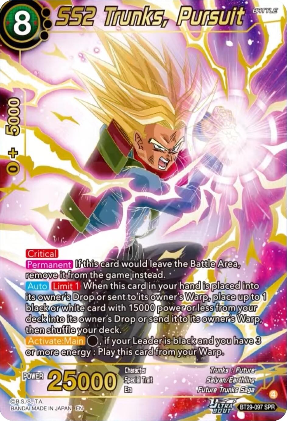 SS2 Trunks, Pursuit (SPR) (BT29-097) [Fearsome Rivals] | Cracking-Singles