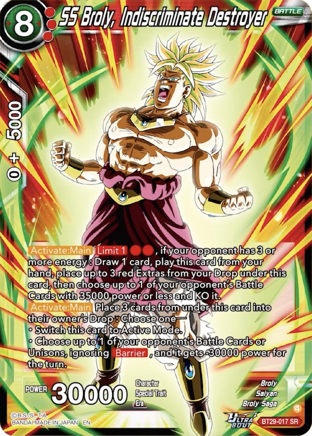 SS Broly, Indiscriminate Destroyer (BT29-017) [Fearsome Rivals] | Cracking-Singles