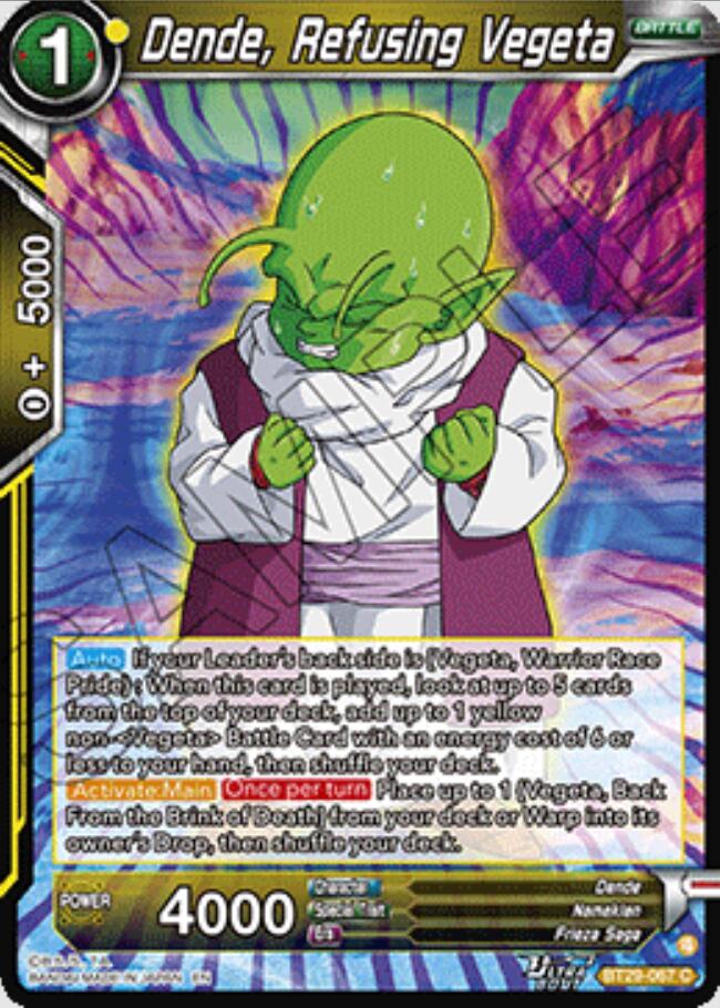 Dende, Refusing Vegeta (BT29-067) [Fearsome Rivals] | Cracking-Singles