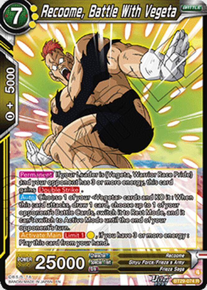 Recoome, Battle With Vegeta (BT29-074) [Fearsome Rivals] | Cracking-Singles