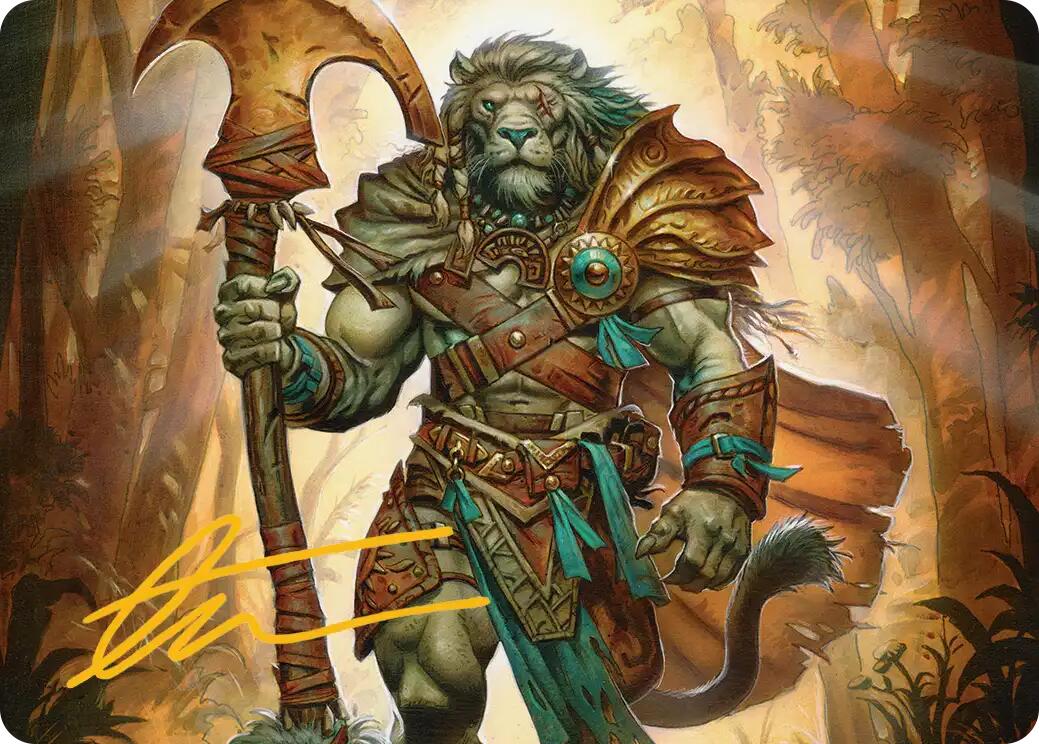 Ajani, Outland Chaperone Art Card (Gold-Stamped Signature) [Lorwyn Eclipsed Art Series] | Cracking-Singles
