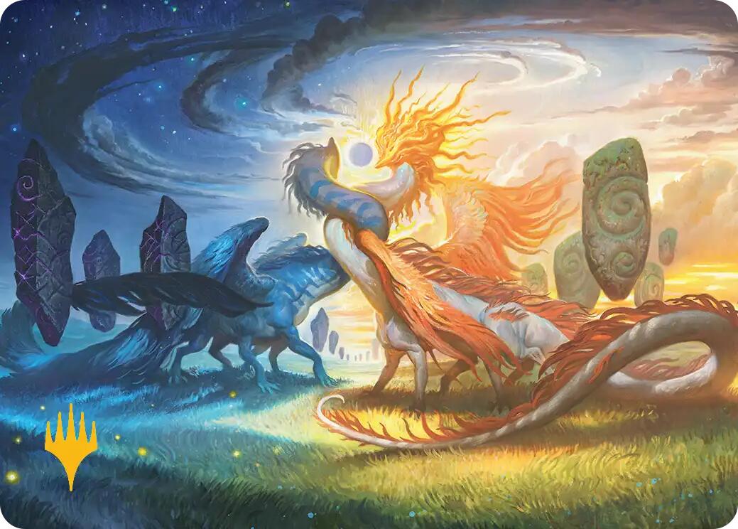 Celestial Reunion Art Card (19/54) (Gold-Stamped Planeswalker Symbol) [Lorwyn Eclipsed Art Series] | Cracking-Singles