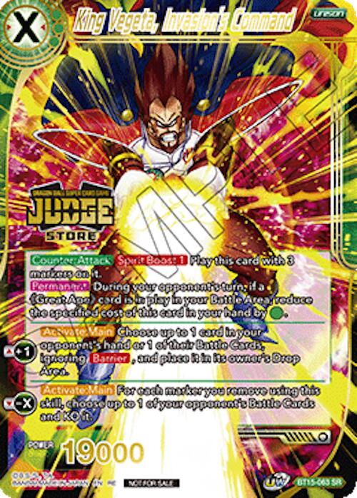 King Vegeta, Invasion's Command (Judge Pack Vol.18) (Store) (BT15-063) [Judge Promotion Cards] | Cracking-Singles