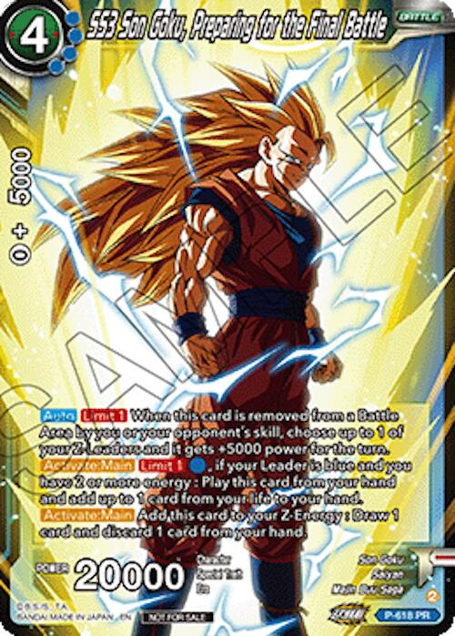SS3 Son Goku, Preparing for the Final Battle (Ultra-Bout Series Tournament Pack Vol.1) (P-618) [Tournament Promotion Cards] | Cracking-Singles