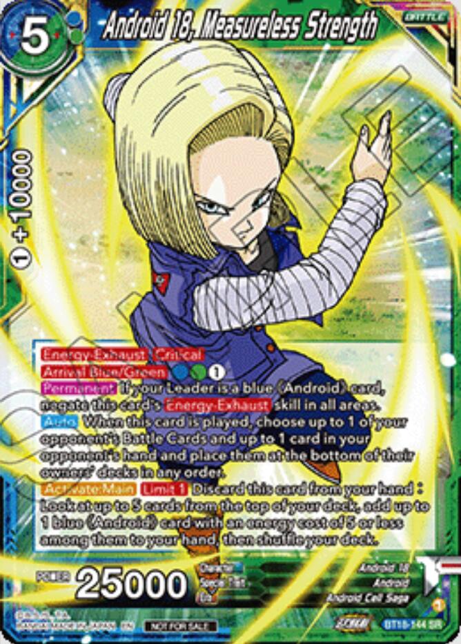Android 18, Measureless Strength (Ultra-Bout Series Tournament Pack Vol.1) (BT18-144) [Tournament Promotion Cards] | Cracking-Singles